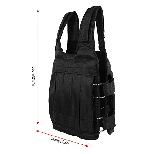 Weight vest, 50 kg high performance exercise Weighted vest Strength training vest Black oxford cloth for weight loss Staying healthy