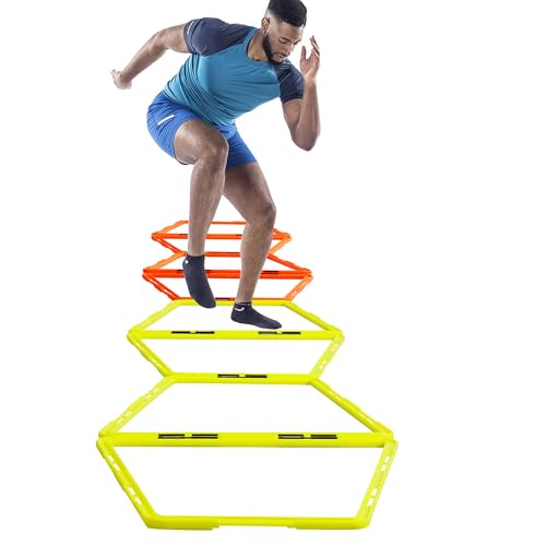 Trapezoid Agility Rings for Speed Training & Agility Footwork Training Speed Hurdles Ladder with Carrying Bag
