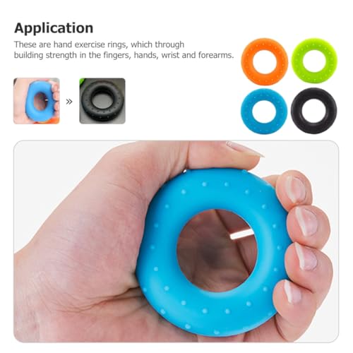 4pcs Silicone Finger Exercise Trainers Hand Grip Strengthener Rings with Massage Dots 30-60lb Resistance Set for Hand and Finger Strength Training at Home