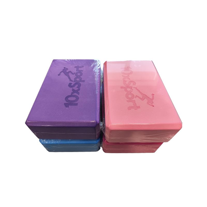Yoga Blocks 2 Pack 3x6x9IN Foam Block Supportive Latex-Free with Stretch Band, Non-Slip Exercise Blocks for Pilates, Meditation, Balance, Stretching and Deep Poses