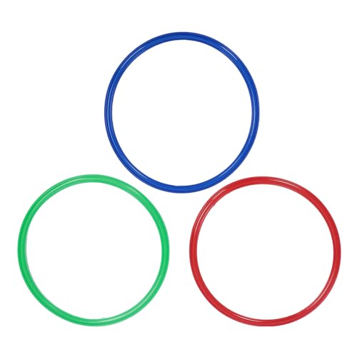 Ring Toss Game, 11in Plastic Rings for Focus Balance and Hand Foot Coordination, Obstacle Course Agility Rings with 10 Connectors for Kids Indoor Outdoor Playground