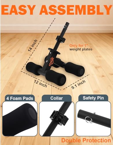 Tib Bar, Tibialis Trainer, Tibia Dorsi Calf Raise Machine, Knees Over Toes Equipment for Strengthening Calves/Shins/Ankles, Fits 1" or 2" Olympic Weight Plates