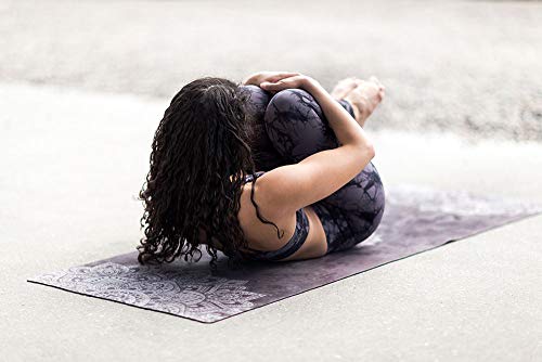 YOGA DESIGN LAB | Travel Yoga Mat | 2-in-1 Mat+Towel | Lightweight, Foldable, Eco Luxury | Ideal for Hot Yoga, Bikram, Pilates, Barre, Sweat | 1.5mm Thick | Includes Carrying Strap!