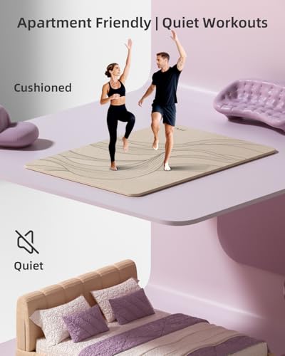 Large Yoga Mat (75.5"x47.6"x0.4"๏ผExtra Wide & Thick 10mm - color: Cream