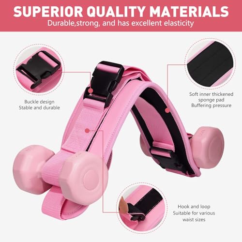 Hip Thrust Belt for Dumbbells & Barbells, Premium Leather Non-Slip Glute Bridge Pad for Booty & Lower Body Workouts, Adjustable Weight Belt for Women Home Gym Training