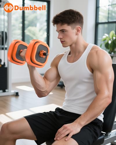 Rendpas Adjustable Dumbbell Set of 2 with Connector, 45/65/85 lbs Free Weights, 4-in-1 Barbell Kettlebell Push Up Stand Home Gym for Men Women