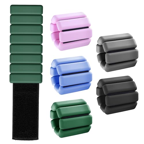 Weighted Bangles for Wrist and Ankle Weights for Women 1LB Each (Set of 2) | Workout Weights for Yoga, Pilates & Walking | Leg & Arm Weights Men GREEN