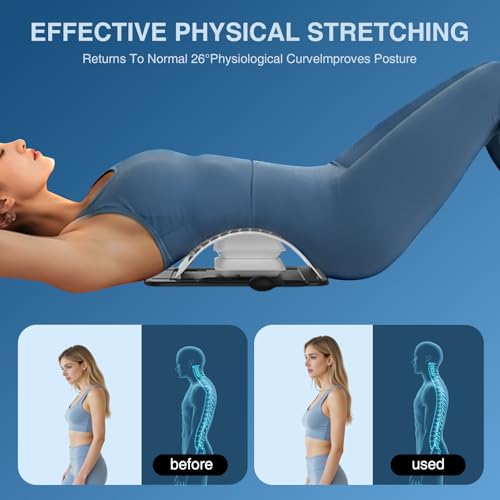 Back Stretcher for Lower Back Pain Relief,Adjustable Inversion Lumbar Traction Device,Lumbar Support Board for Spinal Decompression and Scoliosis,Back Support Sciatica Pain Relief