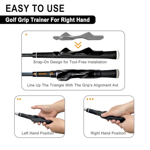Golf Grip Trainer Right Hand, Grip Trainer Golf Club, Correct Hand Position - color: black