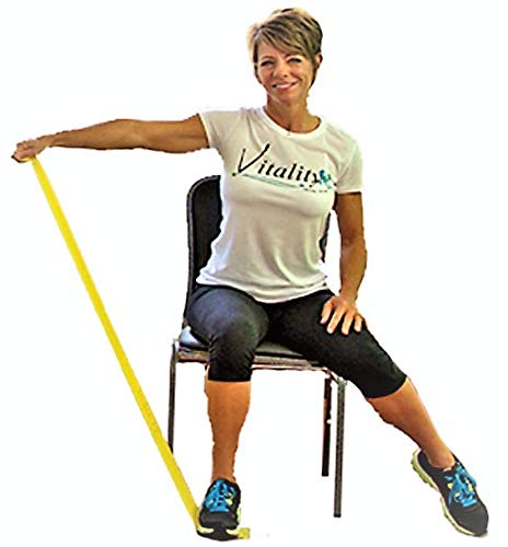 Senior Resistance Band: Light Resistance, Longer Length + Instruction Guide. Latex Free. Exercise, Stretching, Physical Therapy