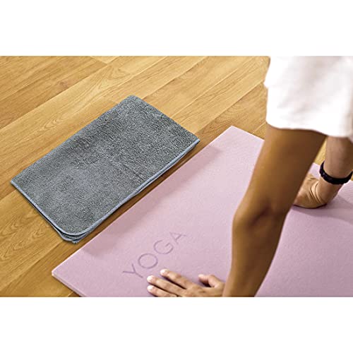 Microfiber Gym Towels, Super Absorbent & Quick Drying Sweat Towels for Fitness, Sports, Yoga, Workout, Sauna, Face & Equipment, Soft & Reusable,16x27 Inches, 6-Pack, Gray
