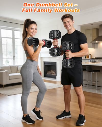 XDDIAS Adjustable Dumbbell Set for Home Gym Strength Training - color: 25LB Pair