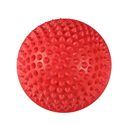 Hedgehog Balance Pods, Foot Massage Half Ball Balance Pods Spiky, Half Spiky Fitness Domes for Kids Adults Sports, Foot Massage, Stability Training(red)