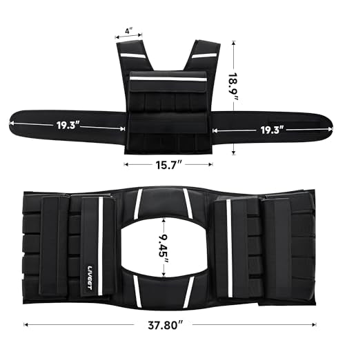 Adjustable Weighted Vest for Men Women, 20lb 30lb 45lb 60lb Weight Vest with 20 Removable Weights, Heavy Duty Running Vest with Reflective Strips for Walking Strength Training Calisthenics - size: 60 lbs-Sandbags