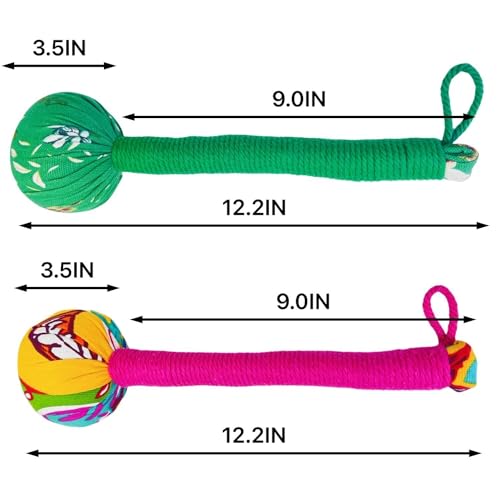 2PCS Long Size Lymphatic Drainage Herbal Massage Hammer,Manual Massage Hammer for Body, Back Massage Hammer Taichi,Wormwood Massage Hammer Sticks Muscle Relaxation 2PCS (Red/Green)