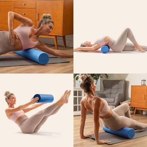 Sunny Health & Fitness 18" Blue High-Density Yoga Foam Roller - color: Blue, size: 18-Inch