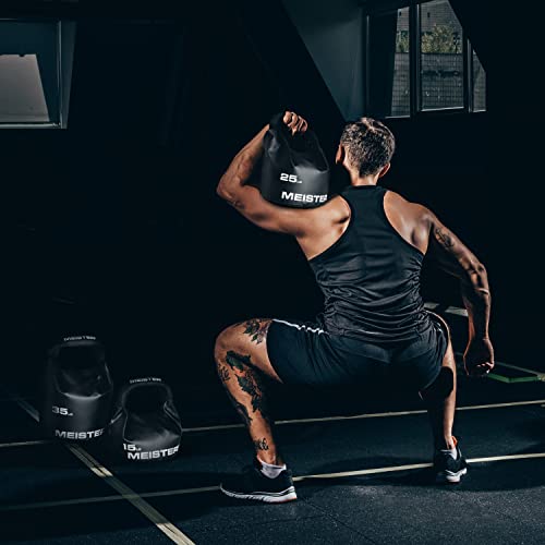 Meister BEAST Portable Sand Kettlebell - Soft Sandbag Weight - 25lb / 11.3kg - Black