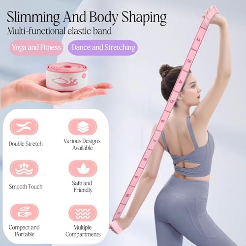 Multi-Loop Stretch Band - Yoga, Pilates, Ballet, and Physical Therapy Stretching Strap for Flexibility, Leg Stretching, and Exercise - Durable Stretching Equipment