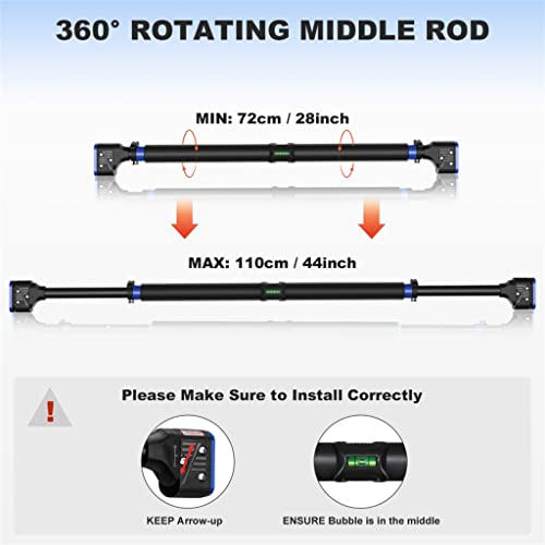 Pull-up Bar Upper Body Workout Chin-up with No Screws for Doorway Gym Home Training Exercise 330lbs Max Load