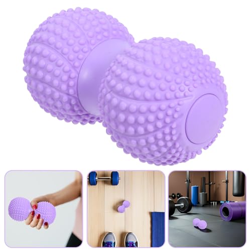 DOITOOL Peanut Massage Ball for Foot and Back Relief, Dual Lacrosse Fascia Roller with Lavender Color, Deep Tissue Trigger Point Massager for Plantar Fascia and Neck Muscle Relaxation