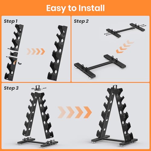 TomCare 6-Tier|5-Tier|4-Tier|2-Tier Dumbbell Rack Stand Only, Weight Rack for Home Gym Storage Stand for Weights Metal Weight Stand Dumbbell Holder (Dumbells not Included)