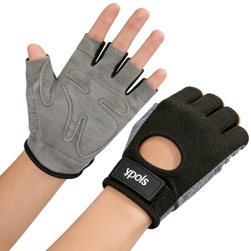 IZUS Men Fingerless-Cycling-Gloves Women Workout-Gym-Gloves Non-Slip Palm Breathable Grip for Weight Lifting,Training,Fitness