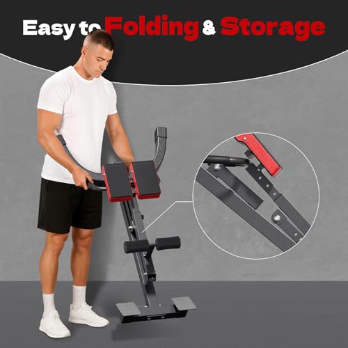 Roman Chair, Adjustable Hyper Back Extension Machine - 500LBS Multi-Function Back Extension Bench Machine for Glute, Hamstring and Lower Back Workout Equipment for Home Gym Fitness - color: Black