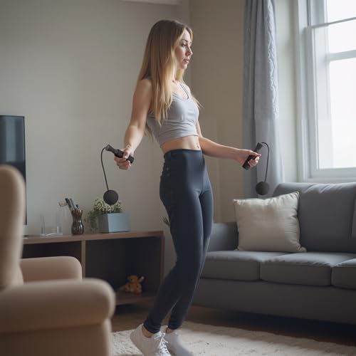 Cordless Jump Rope with Weight Ball, Fitness Training Jump Rope, Indoor Home Exercise, Suitable for Men Women.