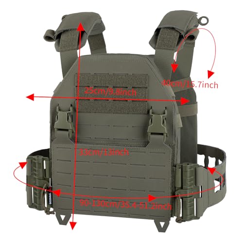 Tactical Vest for Men - Lightweight Quick Release Modular Vest Adjustable Airsoft Vest Outdoor for Running Training - color: Tan