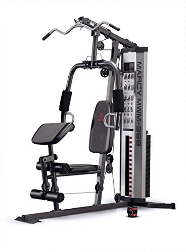 Marcy Multifunctional Workout Station 100lbs to 200lbs Stack Home Gym for Weightlifting and Bodybuilding - color: Grey - MWM-988