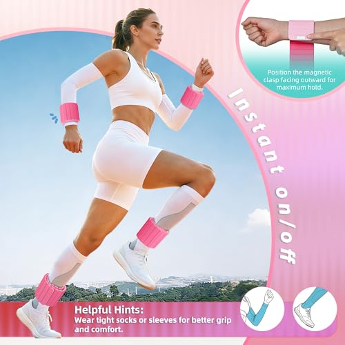 BECOJADDE Wrist Weights Ankle Weight for Women 1 Pair (1.1 lb/2.2 lb Each) - color: Pink Blush, size: 4.4 Lb Pair (2.2 Lb Each)