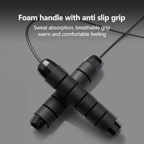 Jump Rope, Adjustable Jump Ropes for Fitness for Women Men – Tangle-Free Rapid Speed Jumping Rope Cable with Ball Bearings – Exercise & Slim Body at Home School Gym