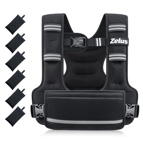 ZELUS Adjustable Weighted Vest for Women, Curve-Fit Ergonomic Workout Vest with 6 Removable Iron Sand Bags for Walking, Cardio & Strength Training, Available in 4–10 lb, 11–20 lb & 20–32 lb Options - size: 4-10LB