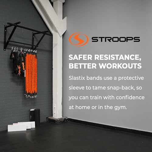 Slastix Toner Resistance Bands with Handles | Safe Sleeve Exercise Bands for Strength Training, Full Body Workouts, and Home Gym Fitness