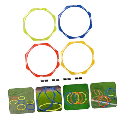 KESYOO Agility Rings for Football Training 4 Units 36 cm Yellow Orange Blue Green Material PP Portable for Speed Exercises and Coordination