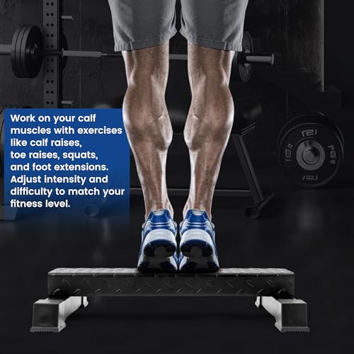 Steel Calf Raise Block – Heavy Duty Calf Stretch Platform for Seated & Standing Calf Raises, Calf Extension, Dumbbell Calf Raise & Leg Strength Training Equipment for Home Gym