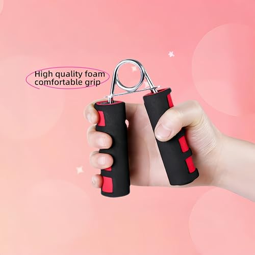 Grip Strengthener Set - 2 Soft Foam Hand Exercisers for Arthritis Relief, Carpal Tunnel & Strength Training | Portable Hand Grip for Men/Women, Home/Office/Travel | Rehab, Tendonitis, Stress Relief - color: red-black