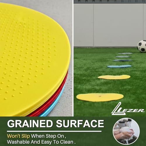 LEZER 6 Inch 8 Inch Flat Cones, Spot Markers, Soccer Cones, Field Court Markers, Sit Spots, Flat Discs, Soccer Training Equipment, Agility Practice, Football, Made in Taiwan - style: 8 inch with 24 pcs