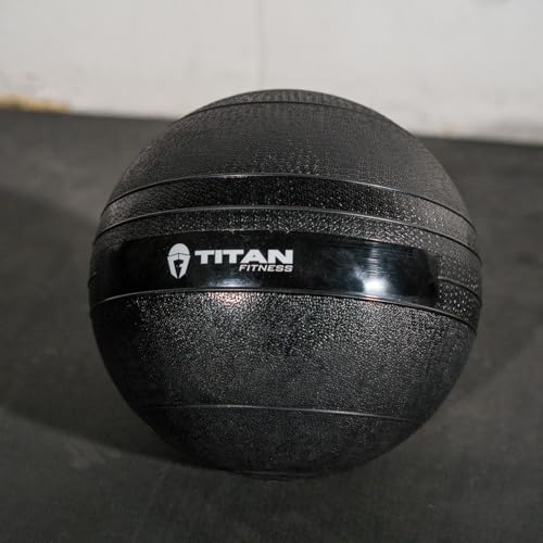 Titan Fitness Rubber Slam Ball, Dead Weight Ball Absorbs Impact, Minimal Bounce, Textured Surface for Strength and Conditioning, Cardio Workouts, Full Body Workout - style: 35 LB