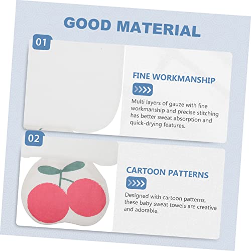 SHOWERORO 2 Pcs Baby Sweat Towel Multi-Layered Gauze Sweat Pad Comfortable Infant Towel Breathable Quick-Dry Infant Back for Newborns Boys Girls Cartoon Pattern