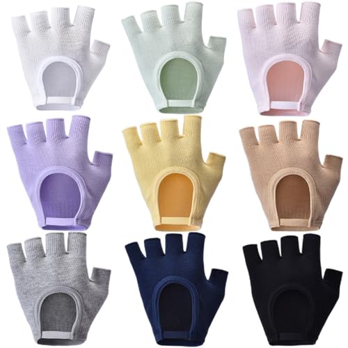 Non-Slip Fingerless Yoga Gloves – Ideal for Pilates, Barre, Air Yoga, and Fitness Workouts – Breathable Fabric with Enhanced Grip for Stability