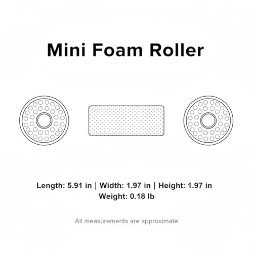 Mini Hollow Foam Roller for Travel & Gym, 5.9 x 2.0 Inch EPP Exercise Tool, Portable Black