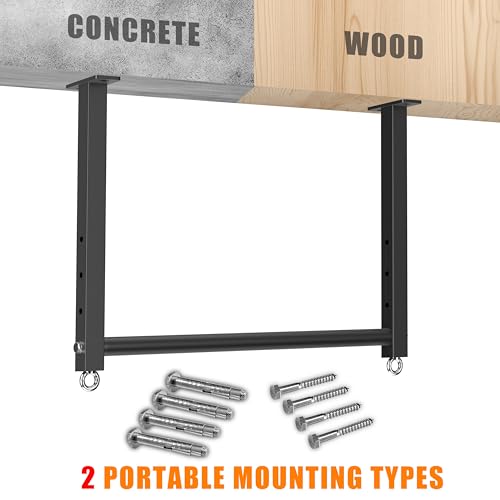 Ceiling Mounted Pull Up Bar, 700 LBS Heavy Duty 4 Adjustable Pull Up Bar, 24" Rafter Pull Up Bars, Ceiling Joist for Garage/Gym/Basement with Comfortable Grip & Round Anchors