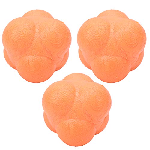 3Pcs Irregular Shape Reaction Ball Set, Hand Eye Coordination Training Balls, Agility Trainer for Fitness, Hexagonal Design with Unpredictable Bounce, Sturdy TPR Material