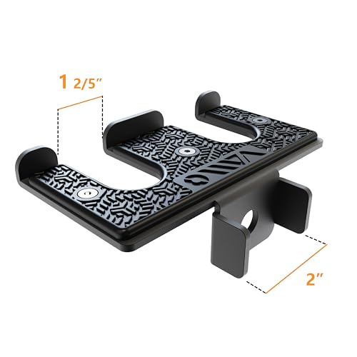 VAIIO 2-in-1 Olympic Barbell Holder and Resistance Band Anchor for Power Racks, Fits 5/8"-1" Holes, Heavy Duty Steel Bar Storage Hanger with Protective Padding