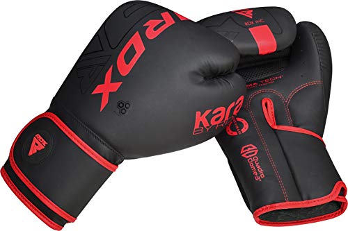 RDX Boxing Gloves, Pro Training Sparring, Maya Hide Leather, Muay Thai MMA Kickboxing, Men Women Adult, Heavy Punching Bag Focus Mitts Pads Workout, Ventilated Palm, Multi Layered, 8 10 12 14 16 18 Oz - color: RED, size: 12 OZ