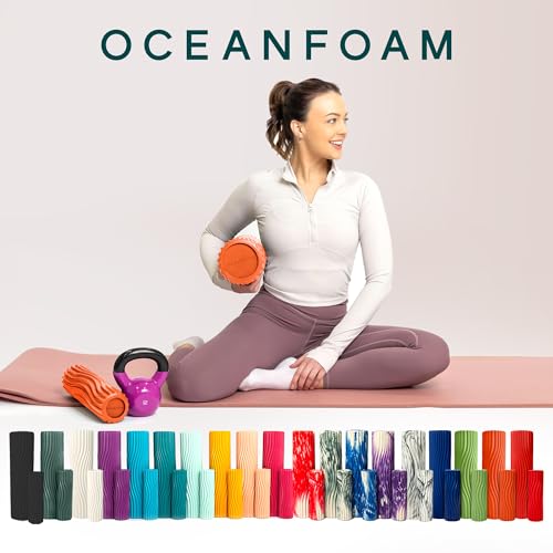 Oceanfoam Ripple Roller - Small Foam Roller for Physical Therapy (Orange) - color: Orange