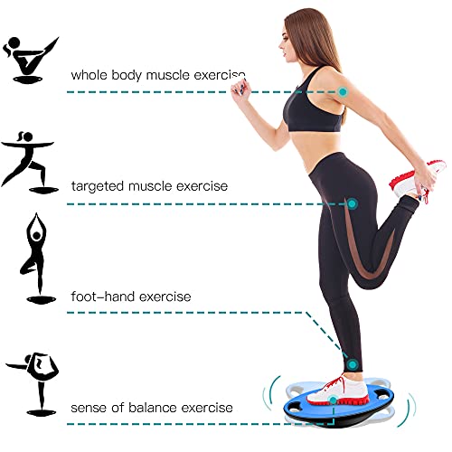 Wobble Balance Board, Exercise Balance Stability Trainer Portable Balance Board with Handle for Workout Core Trainer Physical Therapy & Gym No-Skid Surface