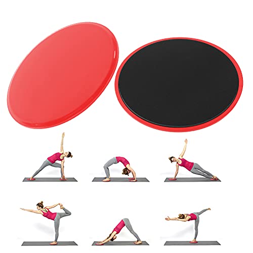 Sliding Disc Workout Sliders, Core Exercise Fitness Training Disks, Double - Sided for Carpet and Hard Floors - Low Impact, Portable, Ideal for Pilates and Home Gym