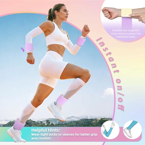 BECOJADDE Wrist Weights Ankle Weight for Women 1 Pair (1.1 lb/2.2 lb Each) - color: Yellow Lavender, size: 4.4 Lb Pair (2.2 Lb Each)